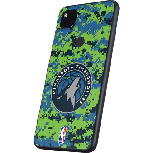 NBA Minnesota Timberwolves Digi Camo Google Pixel 4a Skin